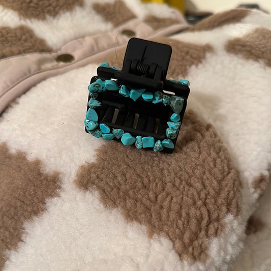 Turquoise stone claw clip (small)