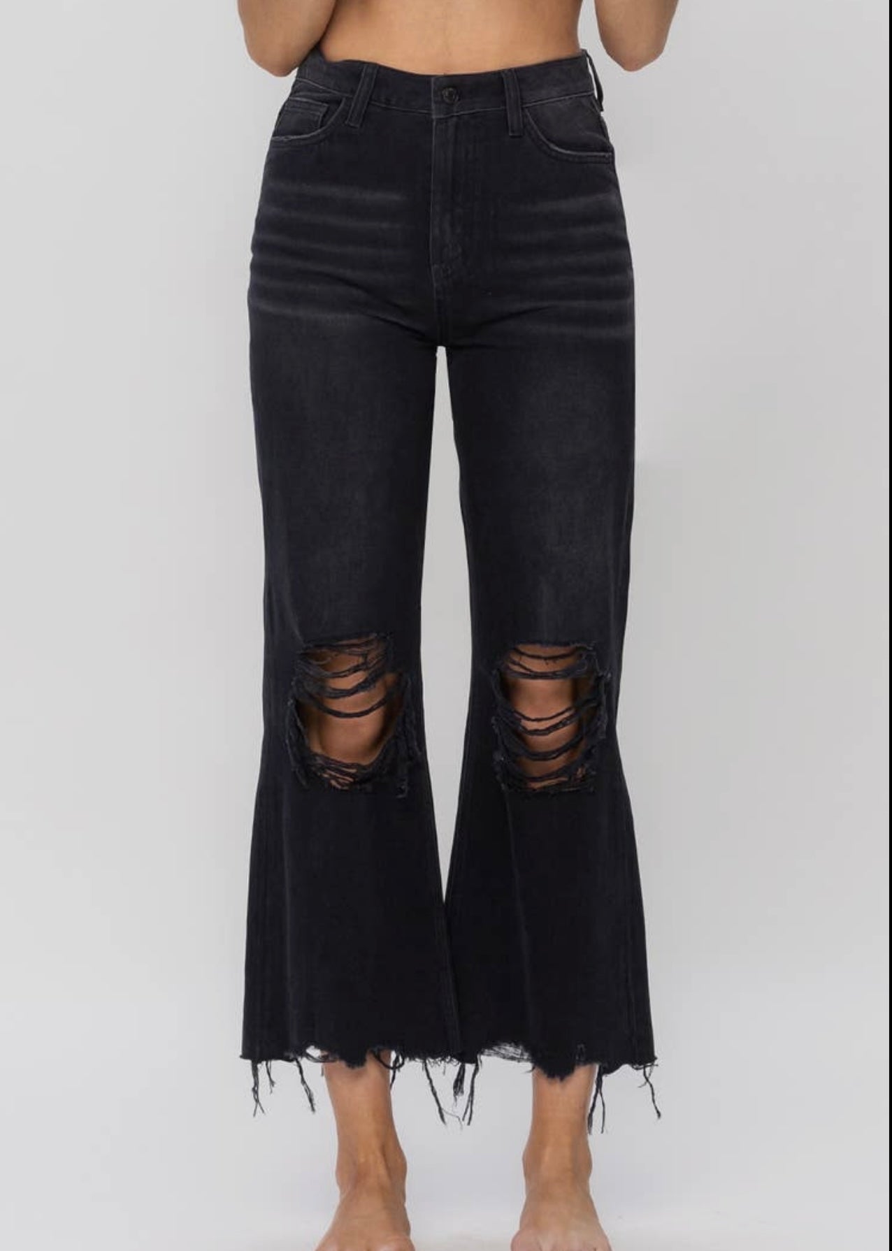 Black Betty crop flare jeans