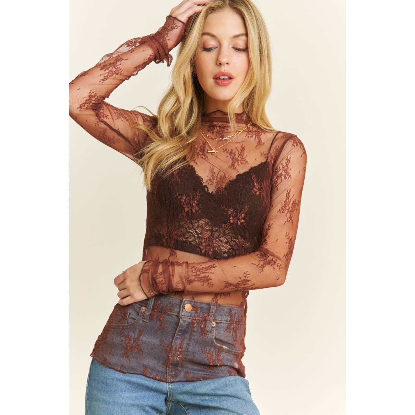 Black lace essential top