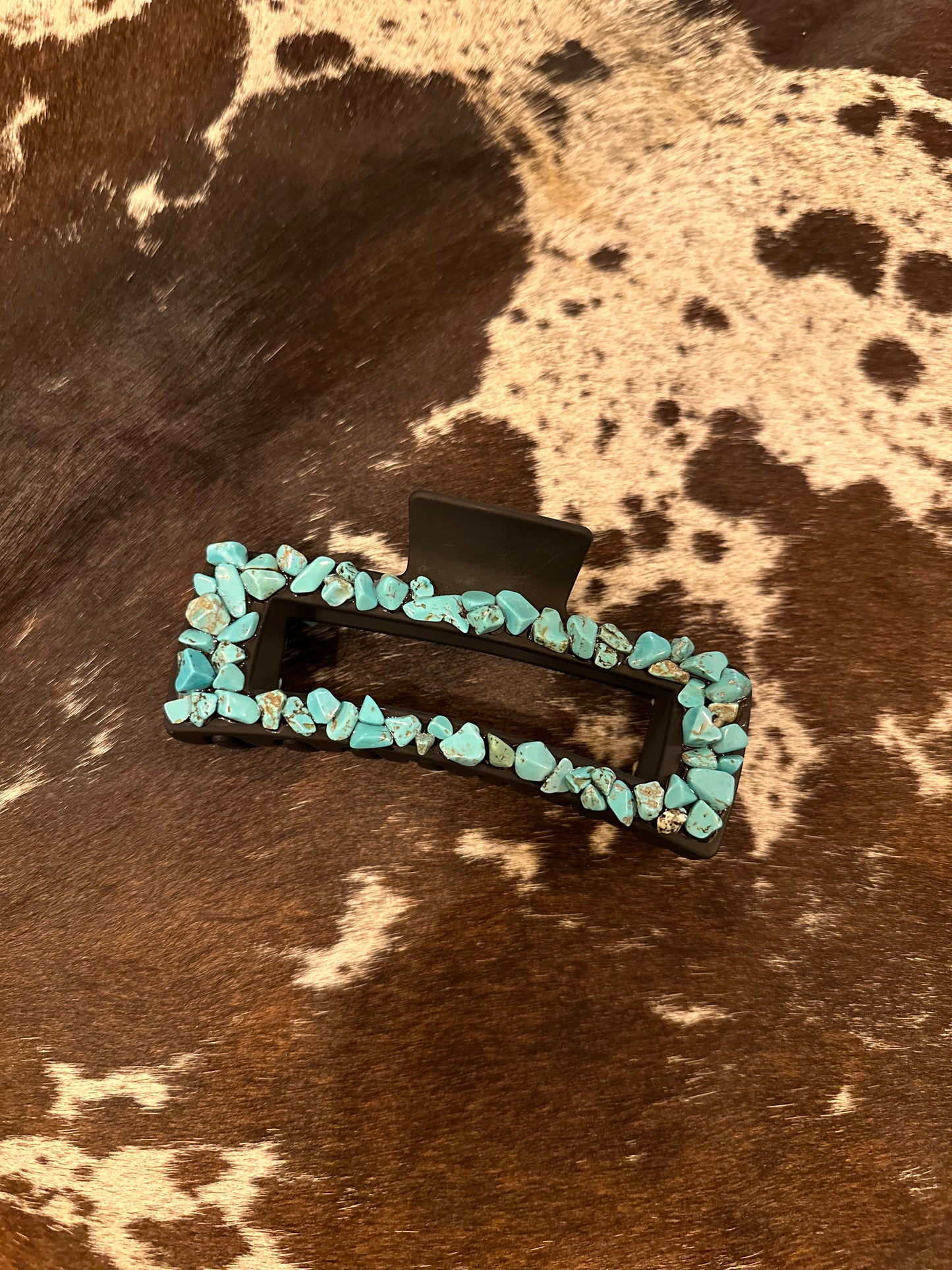 Turquoise stone claw clip (extra large)