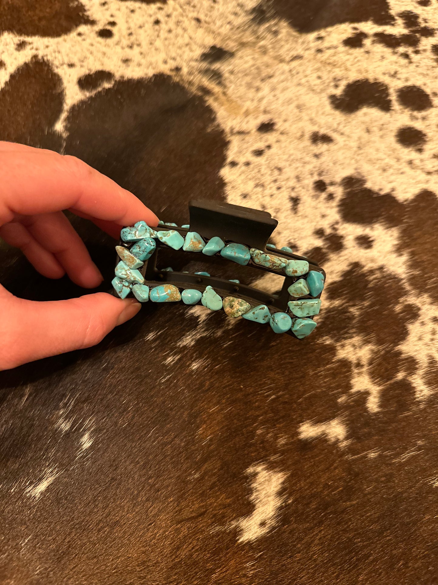 Turquoise stone claw clip (medium)